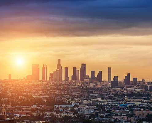 it-support-los-angeles-skyline-at-sunrise